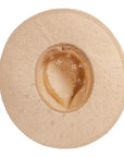 An bottom view of Lena cream straw sun hat 