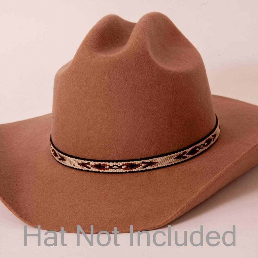 Lone Wolf Black Cowboy Hat Band on a brown felt hat
