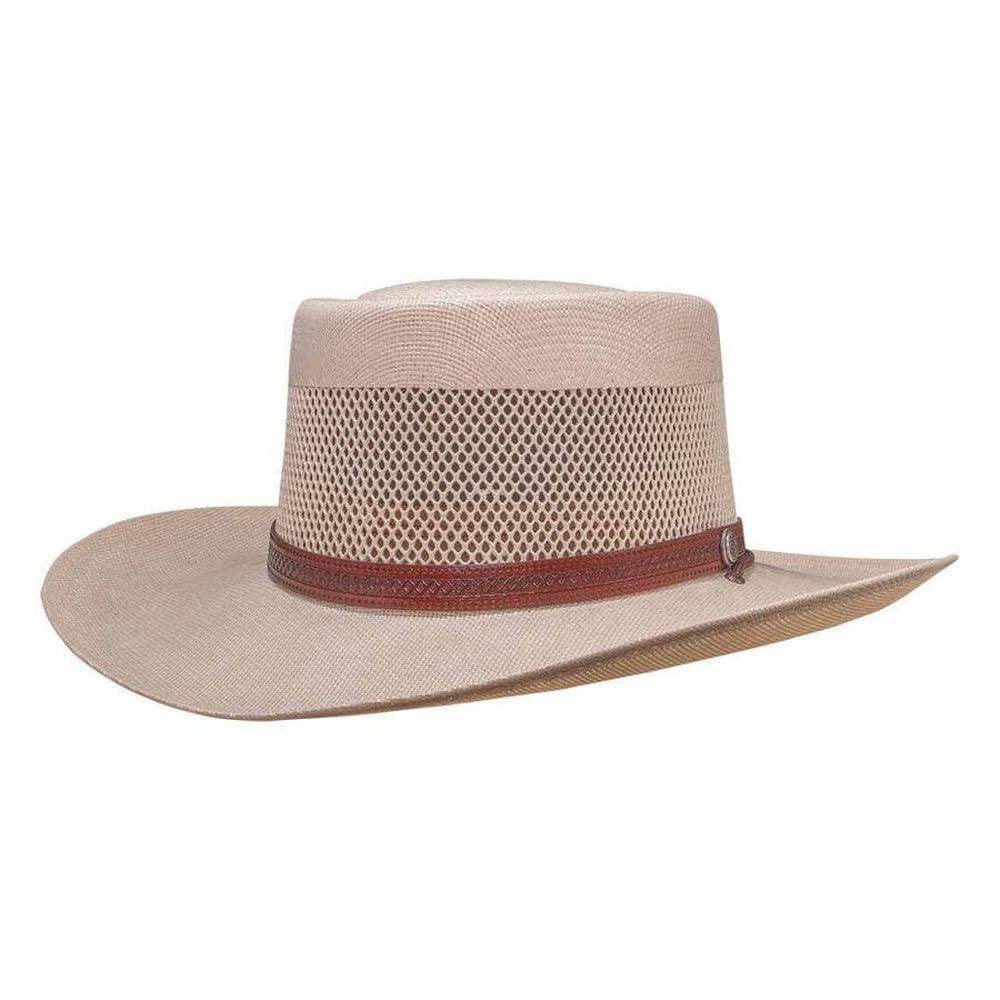 Mens Cream Straw Gambler Hat - Madrid