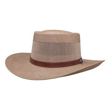 Madrid Tan Straw Pork Pie Sun Hat by American Hat Makers