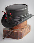 Marlow Lil Evil Black Leather Top Hat by American Hat Makers video