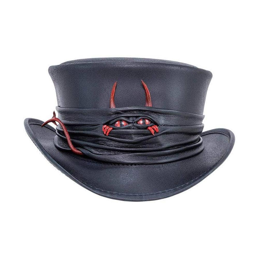 Marlow Lil Evil Black Leather Top Hat by American Hat Makers
