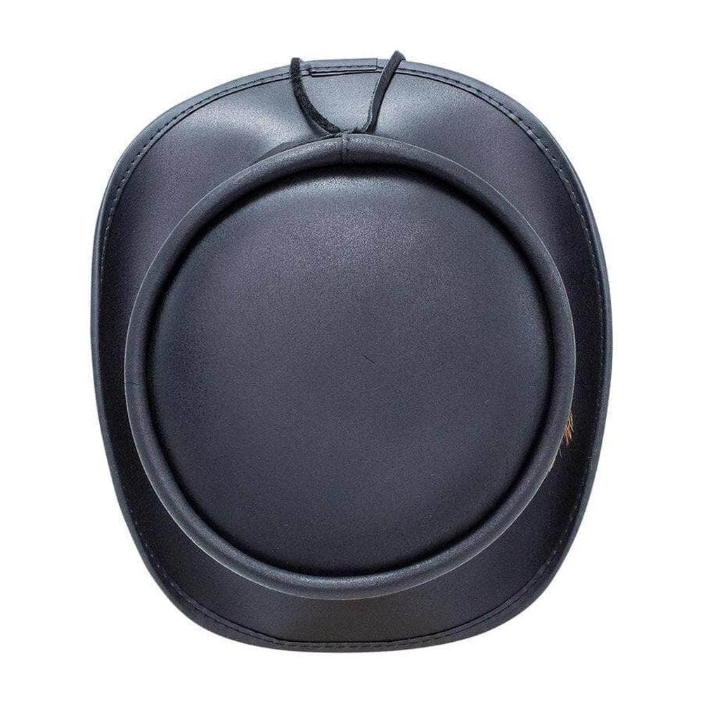  Marlow Black Finished Leather Top Hat with LT Band by American Hat Makers