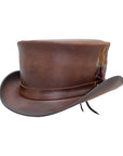 Marlow Brown Finished Top Hat with LT Band by American Hat Makers