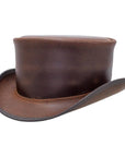 Unbanded Marlow Brown Top Hat by American Hat Makers
