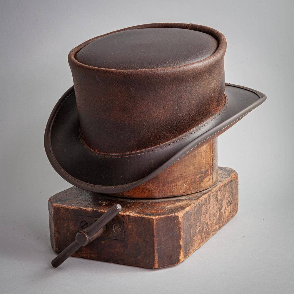 Unbanded Brown Marlow Top Hat by American Hat Makers