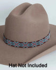Maverick blue and red beaded hatband by American Hat Makers