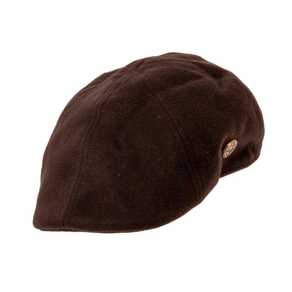 An angle view of a Model C Black Cotton Cap 