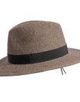 An angle right view of Nero black straw sun hat
