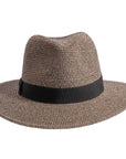 A left view of Nero black straw sun hat 