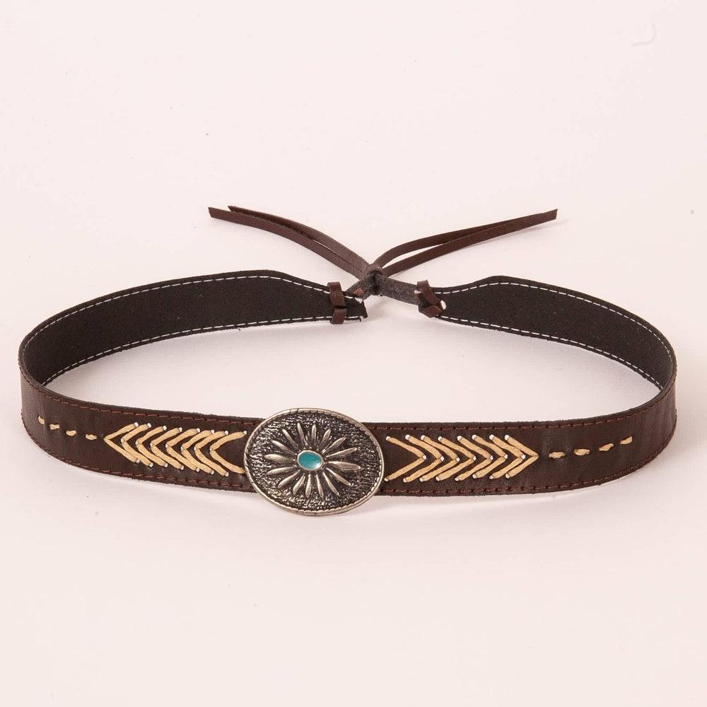 Two-Tone Leather Hat Band For Cowboy Hats – Black & Brown, 3/4" Width, Adjustable