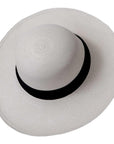 A top view of Pamela White Panama Hat