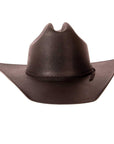 A back view of Pioneer Black Straw Cowboy Hat 