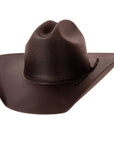 A back angled view of Pioneer Black Straw Cowboy Hat