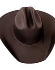 A top view of a Pioneer Black Straw Cowboy Hat