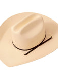 A top view of a Pioneer Cream Straw Cowboy Hat 