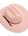 a back view of a Pioneer Pink Straw Cowboy Hat 