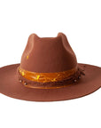 A front view of Ralston Brown Western Felt Hat 
