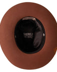 A bottom view of Ralston Brown Western Felt Hat 