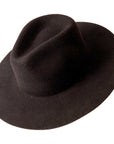 An angle view of Black Rancher Felt Fedora Hat