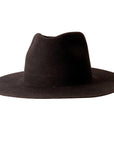 A side view of Black Rancher Felt Fedora Hat 