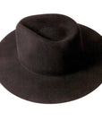 A top view of Black Rancher Felt Fedora Hat 