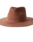 A left view of Brown Rancher Felt Fedora Hat 