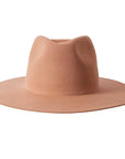 A front view of Tan Rancher Felt Fedora Hat 