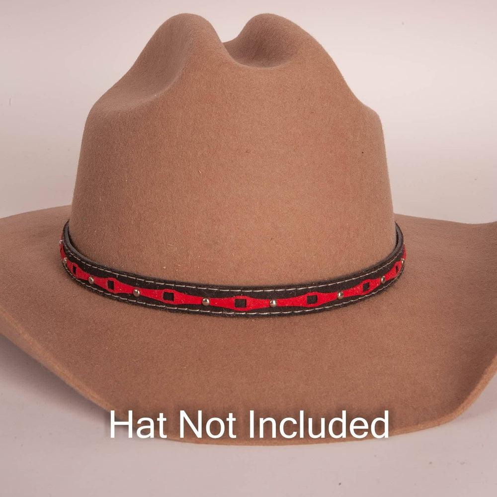 Red Line Cowboy Hat Band on a brown hat
