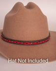 Red Line Cowboy Hat Band on a brown hat