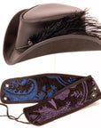 Reversible Ren Blue & Purple Leather Hat