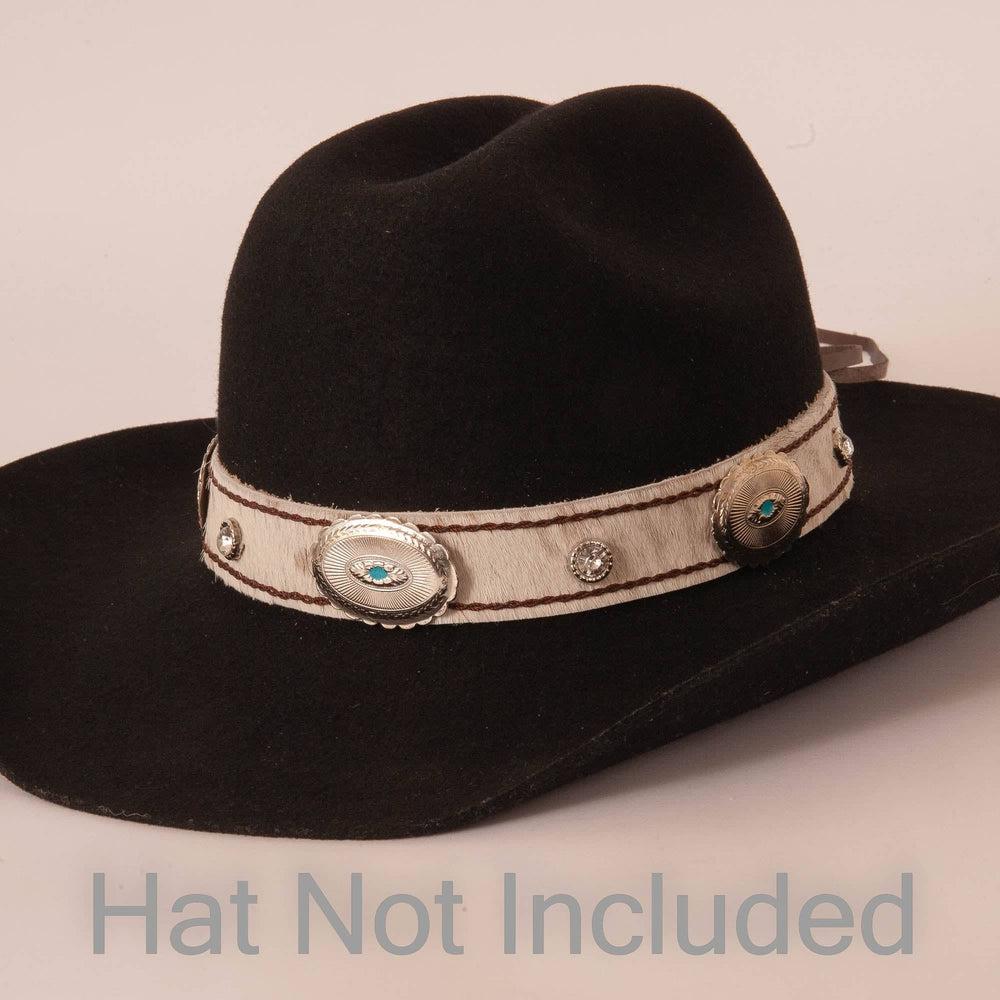 Rodeo Horse Hair Cowboy Hat Band bon a black hat