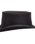 Unbanded Rogue Black Mesh Top Hat by American Hat Makers