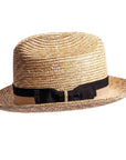 A front view of Sawyer brown straw sun hat 