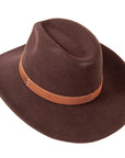 A back top view of a Scout Brown Felt Hat 