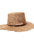 A front view of a Seabrook Natural Straw Hat