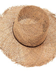 A top view of a Seabrook Natural Straw Hat