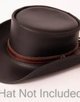 Shadow Cowhide Napavino Leather Band on a top hat