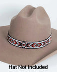 Shane red and black beaded hat band by American hat makers