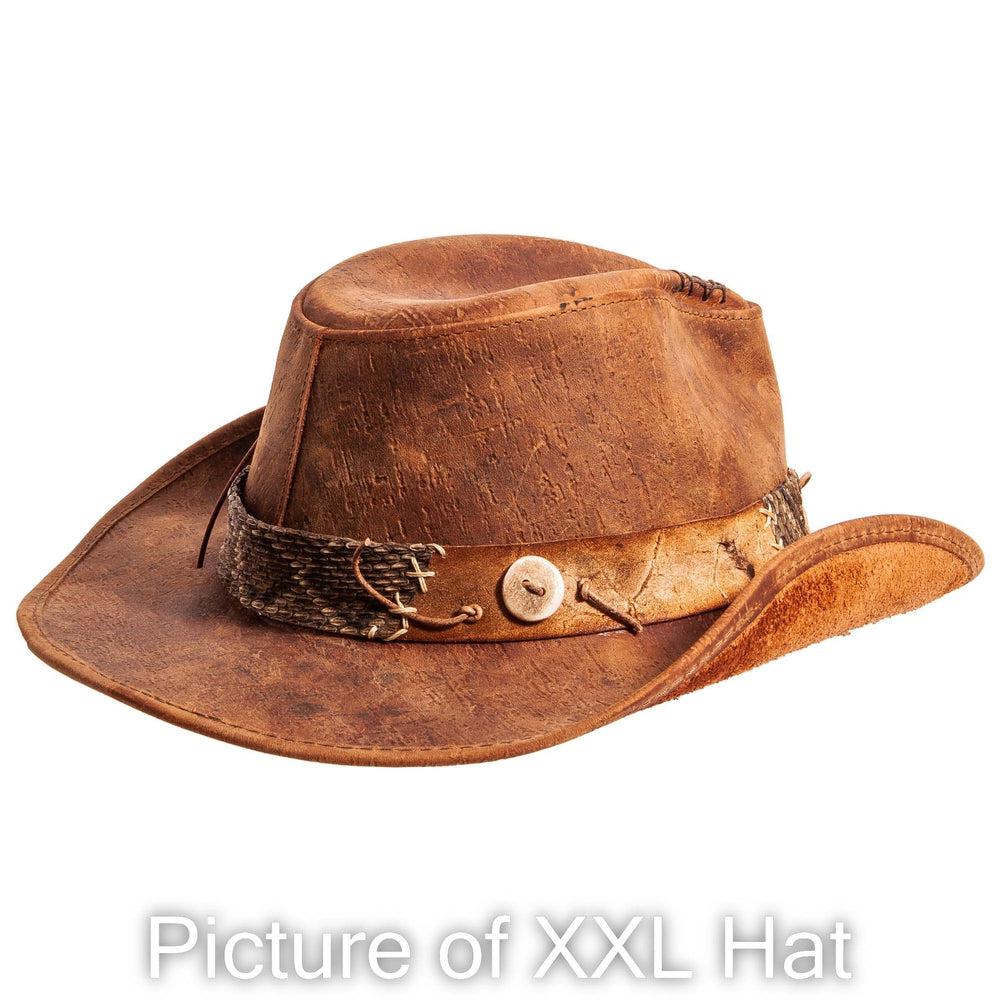 A back view of a Sidewinder brown hat