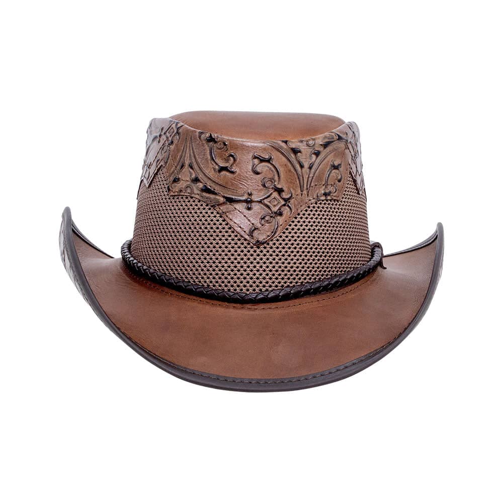 Sierra Brown Leather Mesh Cowboy by American Hat Makers