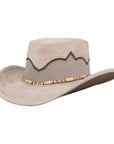 Sierra Latte Leather Mesh Cowboy Hat Crown  by American Hat Makers