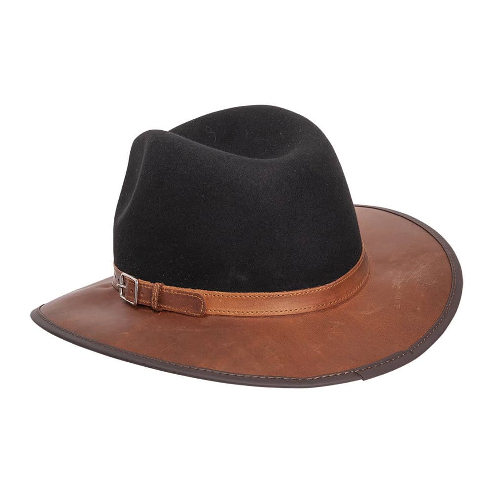 Summit | Womens Coal Felt Leather Fedora Hat – American Hat  display picture 2