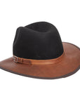 Summit Coal Leather Felt Fedora Hat by American Hat Makers