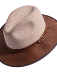 Summit Oatmeal Fedora Leather Hat Top View
