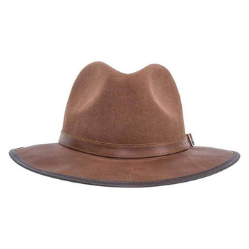 Summit Saddle Felt Leather Fedora Hat by American Hat Makers