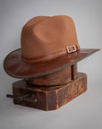 Summit Saddle Felt Leather Fedora Hat by American Hat Makers