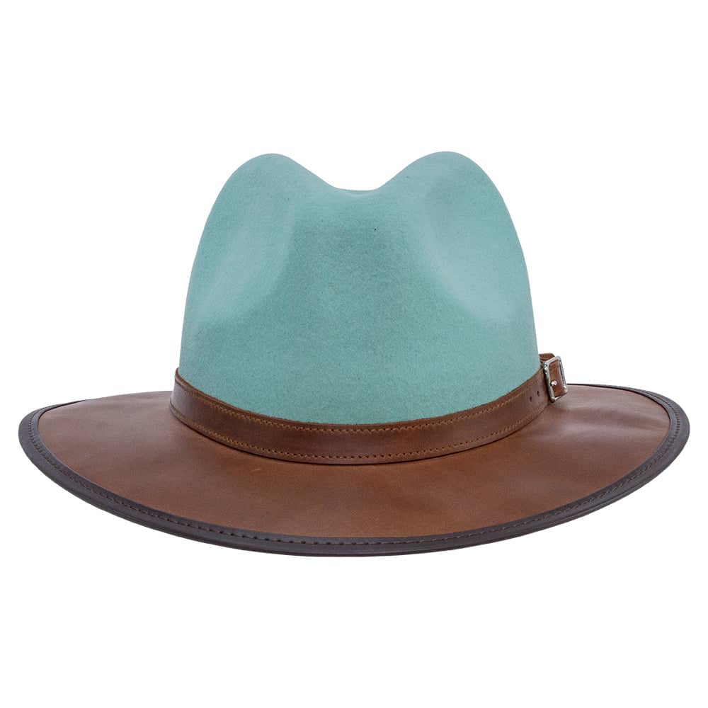 Summit Sage Leather Felt Fedora Hat by American Hat Makers