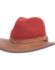 Summit Sangria Felt Leather Fedora Hat by American Hat Makers