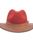 Summit Sangria Felt Leather Fedora Hat by American Hat Makers